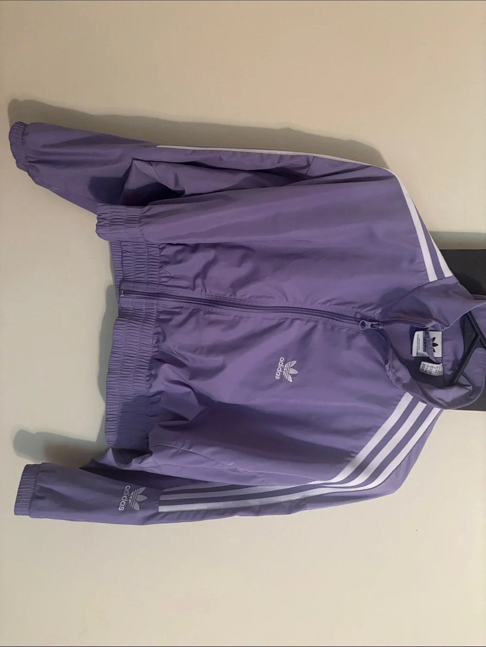 adidas Lavender Three-Stripe Track Jacket